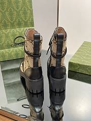 Fortok Gucci Double GG Jacquard Boots Black & Beige - 6