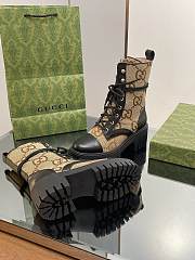 Fortok Gucci Double GG Jacquard Boots Black & Beige - 5
