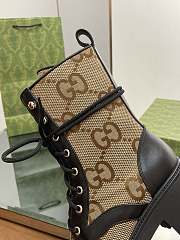 Fortok Gucci Double GG Jacquard Boots Black & Beige - 4