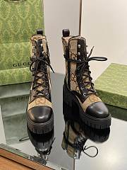 Fortok Gucci Double GG Jacquard Boots Black & Beige - 2
