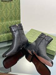 Fortok Gucci Vintage GG Belt Buckle Boots Knight Boots Black - 5