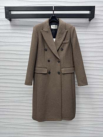 Fortok Celine Wool Double Breasted Long Coat 