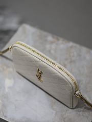 Fortok Saint Laurent Gaby Quilted Lambskin Chain Bag White 733667 19x3x3.5cm  - 3