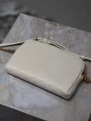 Fortok Saint Laurent Gaby Quilted Lambskin Chain Bag White 733667 19x3x3.5cm  - 2