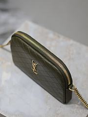 Fortok Saint Laurent Gaby Quilted Lambskin Chain Bag Green 733667 19x3x3.5cm  - 6