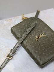 Fortok Saint Laurent Gaby Quilted Lambskin Chain Bag Green 733667 19x3x3.5cm  - 5