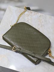 Fortok Saint Laurent Gaby Quilted Lambskin Chain Bag Green 733667 19x3x3.5cm  - 4