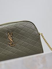 Fortok Saint Laurent Gaby Quilted Lambskin Chain Bag Green 733667 19x3x3.5cm  - 3