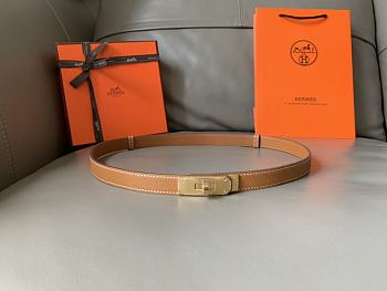 Fortok Hermes Classic 1.8 Kelly Epsom Calfskin Belt Brown