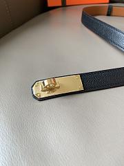 Fortok Hermes Classic 1.8 Kelly Epsom Calfskin Belt Black - 5