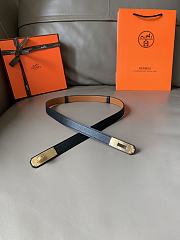 Fortok Hermes Classic 1.8 Kelly Epsom Calfskin Belt Black - 2