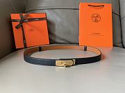 Fortok Hermes Classic 1.8 Kelly Epsom Calfskin Belt Black - 1