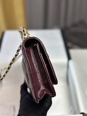 Fortok Chanel 24B twisted Chain Handle Woc Bag Burgundy 19x12x4.5cm - 5