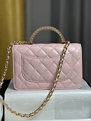 Fortok Chanel 24B twisted Chain Handle Woc Bag Pink 19x12x4.5cm - 6