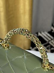 Fortok Chanel 24B twisted Chain Handle Woc Bag Green 19x12x4.5cm - 3