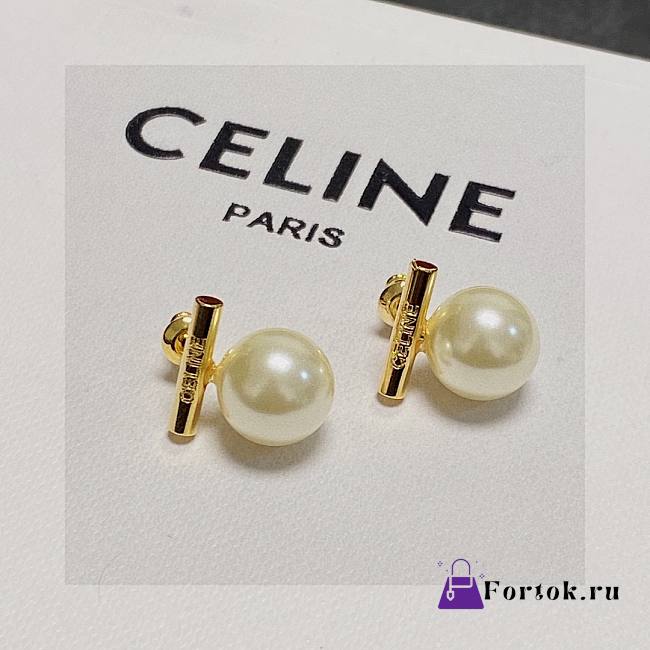 Fortok Celine Metal With Pearl Earrings - 1