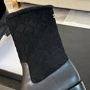 Fortok Chanel 25SS Patchwork Thick Heel Short Boots Black - 6