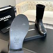 Fortok Chanel 25SS Patchwork Thick Heel Short Boots Black - 2