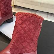 Fortok Chanel 25SS Patchwork Thick Heel Short Boots Red - 6