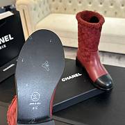 Fortok Chanel 25SS Patchwork Thick Heel Short Boots Red - 4