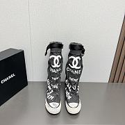 Fortok Chanel Graffiti Canvas Boots Black - 1