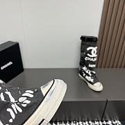 Fortok Chanel Graffiti Canvas Boots Black - 3