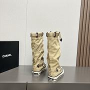 Fortok Chanel Graffiti Canvas Boots Beige - 2