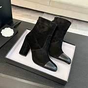 Fortok Chanel Suede Calfskin & Lambskin Black Short Boots - 5