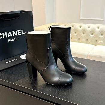 Fortok Chanel Lambskin Black Short Boots