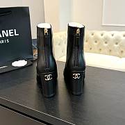 Fortok Chanel Lambskin Black Short Boots - 2