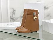 Fortok Givenchy Box Calfskin Shark Lock Ankle Boots Brown - 1