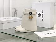 Fortok Givenchy Box Calfskin Shark Lock Ankle Boots White - 1