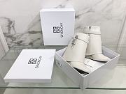 Fortok Givenchy Box Calfskin Shark Lock Ankle Boots White - 5