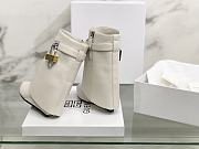 Fortok Givenchy Box Calfskin Shark Lock Ankle Boots White - 4