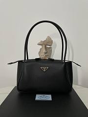 Fortok Prada Medium Leather Handbag Black 1BA444 28×16×10.5cm - 1