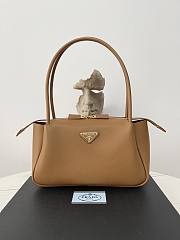 Fortok Prada Medium Leather Handbag Caramel 1BA444 28×16×10.5cm - 1