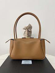 Fortok Prada Medium Leather Handbag Caramel 1BA444 28×16×10.5cm - 5