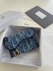 Fortok Dior Denim Card Holder 11x2x8cm - 1