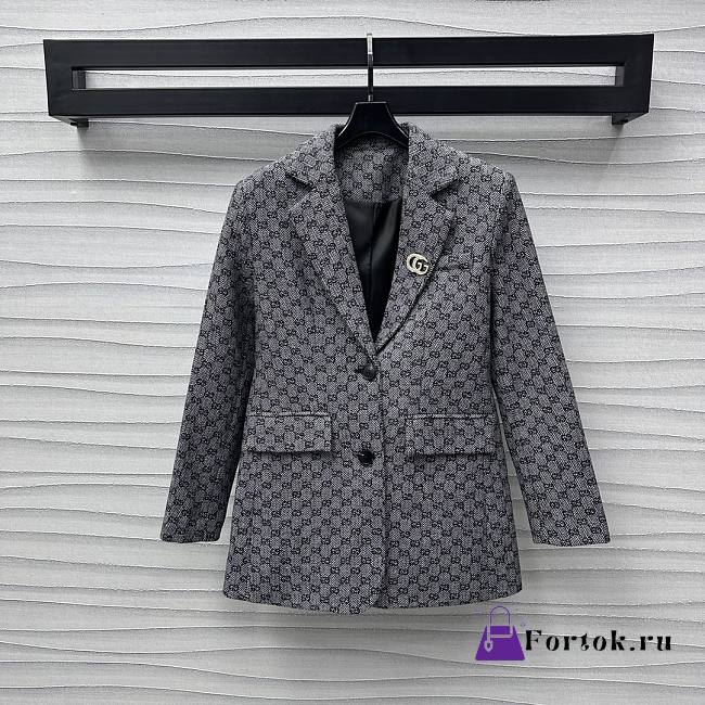 Fortok Gucci 2024 Full-print Jacquard Suit Jacket - 1