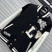 Fortok Louis Vuitton Embroidered Baseball Jacket Black / Yellow - 5