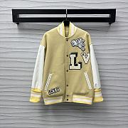 Fortok Louis Vuitton Embroidered Baseball Jacket Black / Yellow - 3