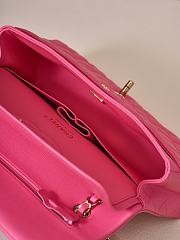 Fortok Chanel Classic Flap Caviar Leather Bag Pink 15.5x25.5x6.5cm - 5