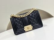 Fortok Chanel 24A Leboy Grained Calfskin Classic Bag Black 20cm - 1