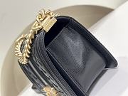 Fortok Chanel 24A Leboy Grained Calfskin Classic Bag Black 20cm - 4