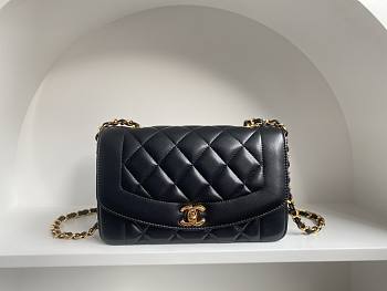 Fortok Chanel Vintage Princess Diana Bag Black 22.5x14x7cm