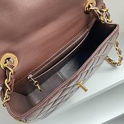 Fortok Chanel Vintage Gold Buckle CF Bag Dark Brown 25x20x9cm - 6