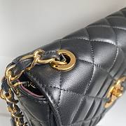 Fortok Chanel Vintage Gold Buckle CF Bag Black 25x20x9cm - 6