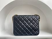 Fortok Chanel Vintage Gold Buckle CF Bag Black 25x20x9cm - 4