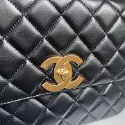 Fortok Chanel Vintage Gold Buckle CF Bag Black 25x20x9cm - 2