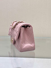 Fortok Chanel Mini Flap Bag Pink 20x13x9cm - 6